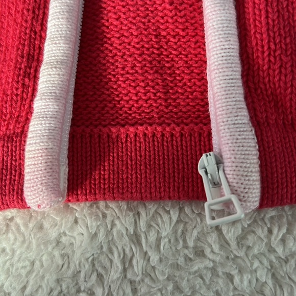 Lauren Scott Sport Zipper Sweater, Petite L, Pink/White, pre-owned - Picture 6 of 8